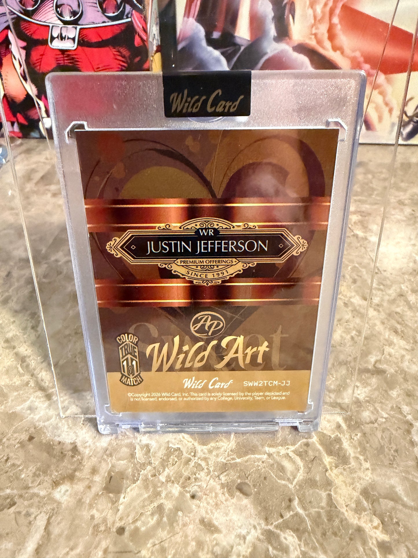 Justin Jefferson 2026 Wild Card Wild Art 1/1 Color Match Artist Proof
