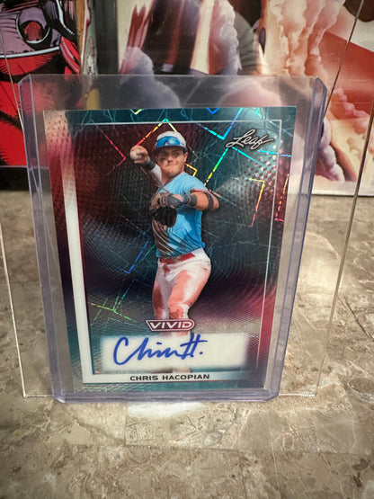 Chris Hacopian 2026 Leaf Vivid Teal AUTO /35 Texas A&M Aggies Star