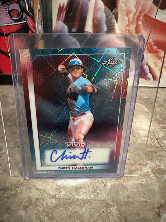 Chris Hacopian 2026 Leaf Vivid Teal AUTO /35 Texas A&M Aggies Star