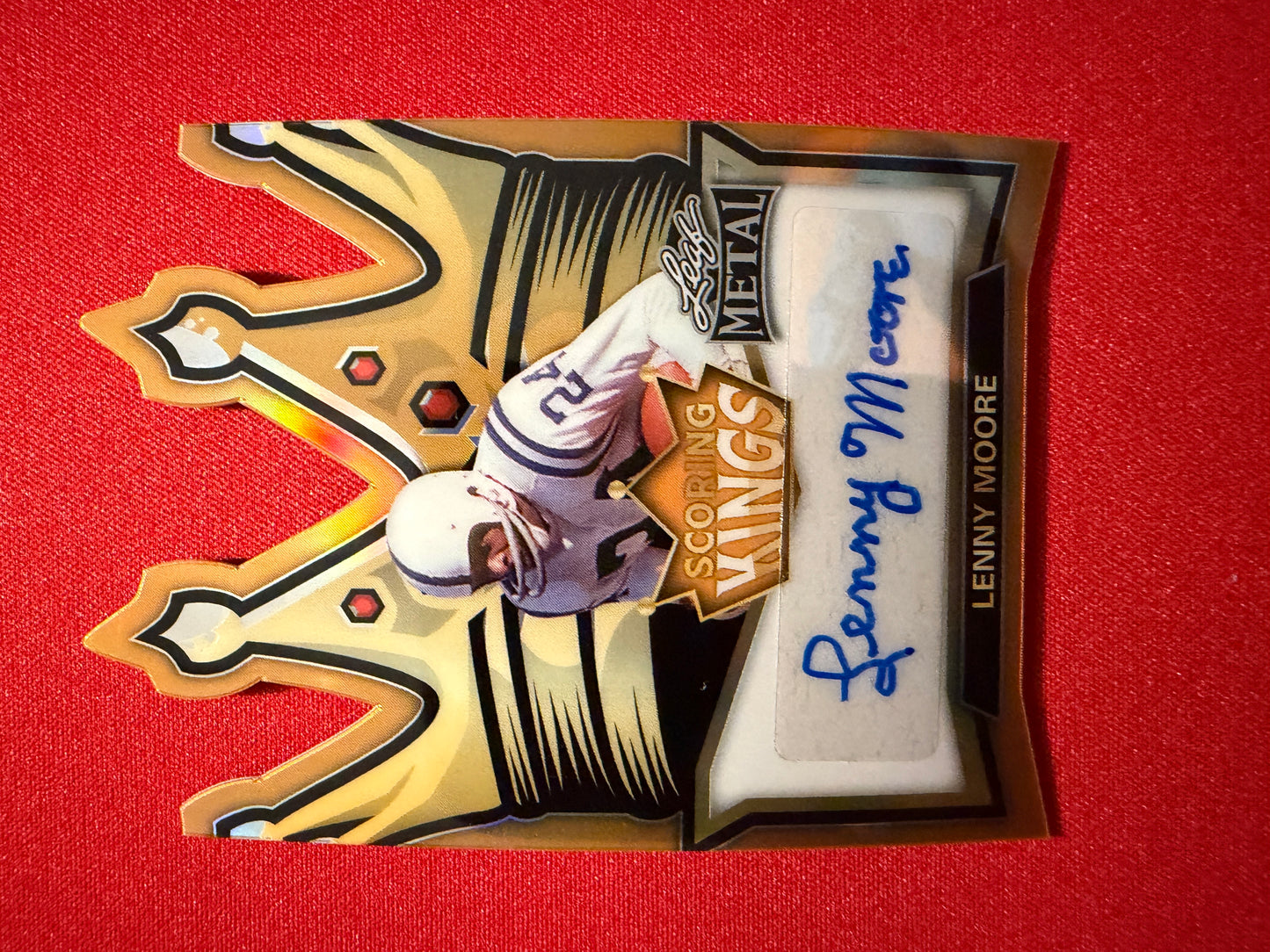 Lenny Moore 2026 Leaf Metal Football Scoring Kings Gold Prismatic Auto 1/1