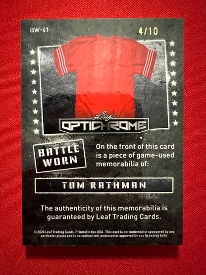 2026 Leaf Optichrome Tom Rathman BATTLE WORN PATCH /10 Silver Crystal 49ers