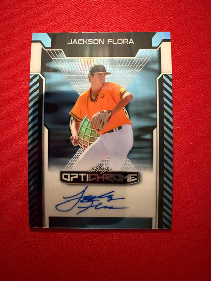 Jackson Flora 2025 Leaf Optichrome Baseball Base Auto Platinum /7