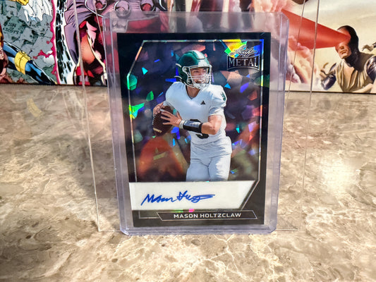 Mason Holtzclaw 2026 Leaf Metal Football Base Auto Black Crystal 1/1