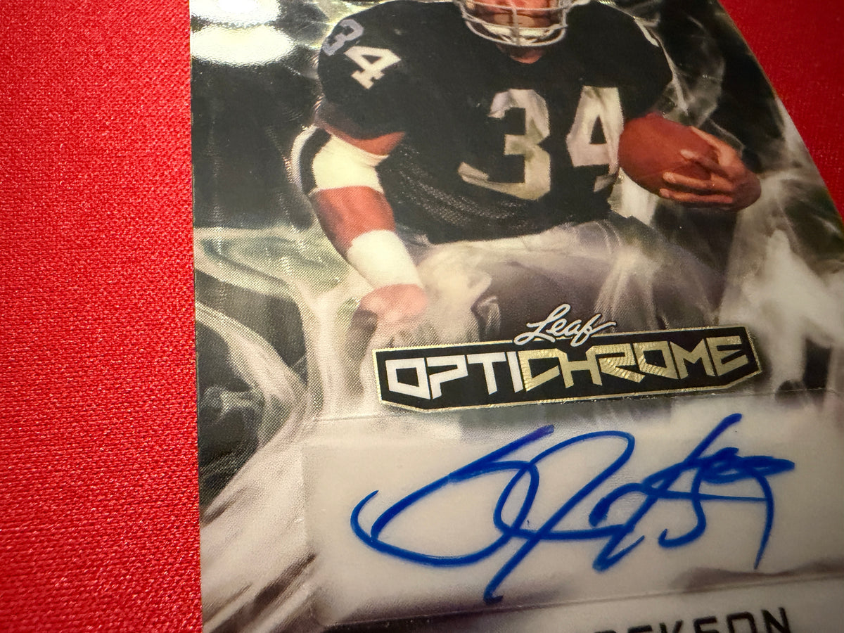 Bo Jackson 2026 Leaf Optichrome Football Bring the Smoke Auto Super Gold 1/1