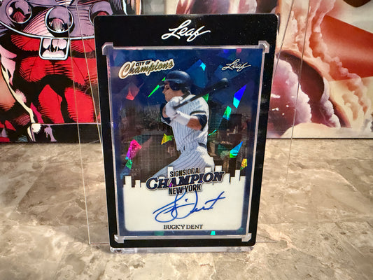 Bucky Dent 2026 Leaf City of Champions Signs Auto New York Blue Crystal /6
