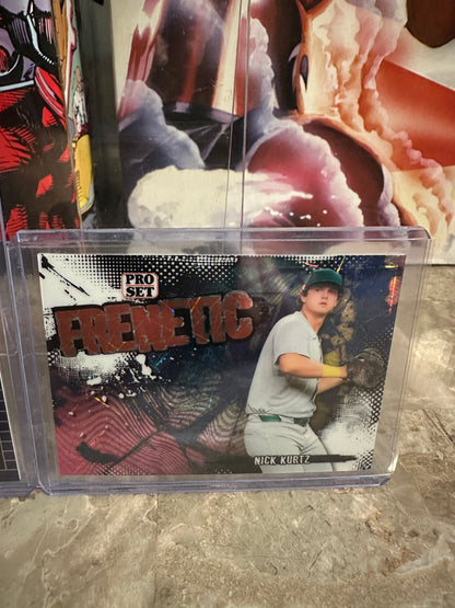 Nick Kurtz 2026 Pro Set Two Card Lot 1989 Purple AUTO /8 Frenetic Blue /10