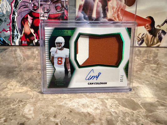 Cam Coleman 2026 Leaf Trinity Rookie Auto Memorabilia Multicolor Patch /10