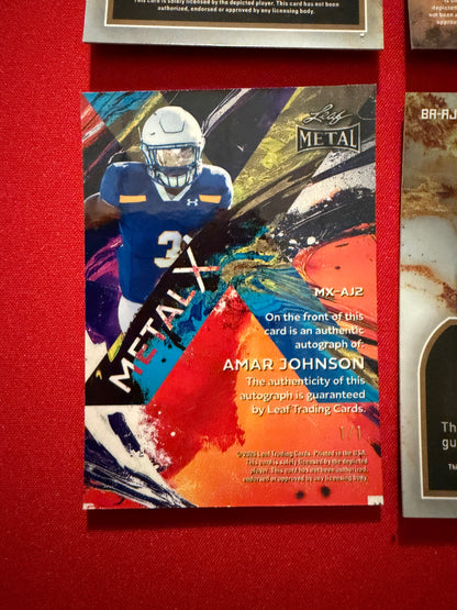 Amar Johnson Leaf Metal Optichrome Auto 1/1 Lot Super Gold Back Cracked Ice