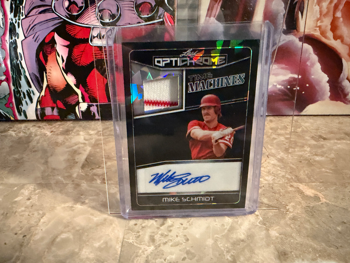 Mike Schmidt 2025 Leaf Optichrome Time Machines Patch Auto Black Cracked Ice 1/1