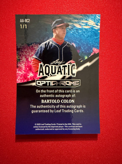 Bartolo Colon 2025 Leaf Optichrome Baseball Aquatic Auto Jellyfish 1/1 Inscription Big Sexy