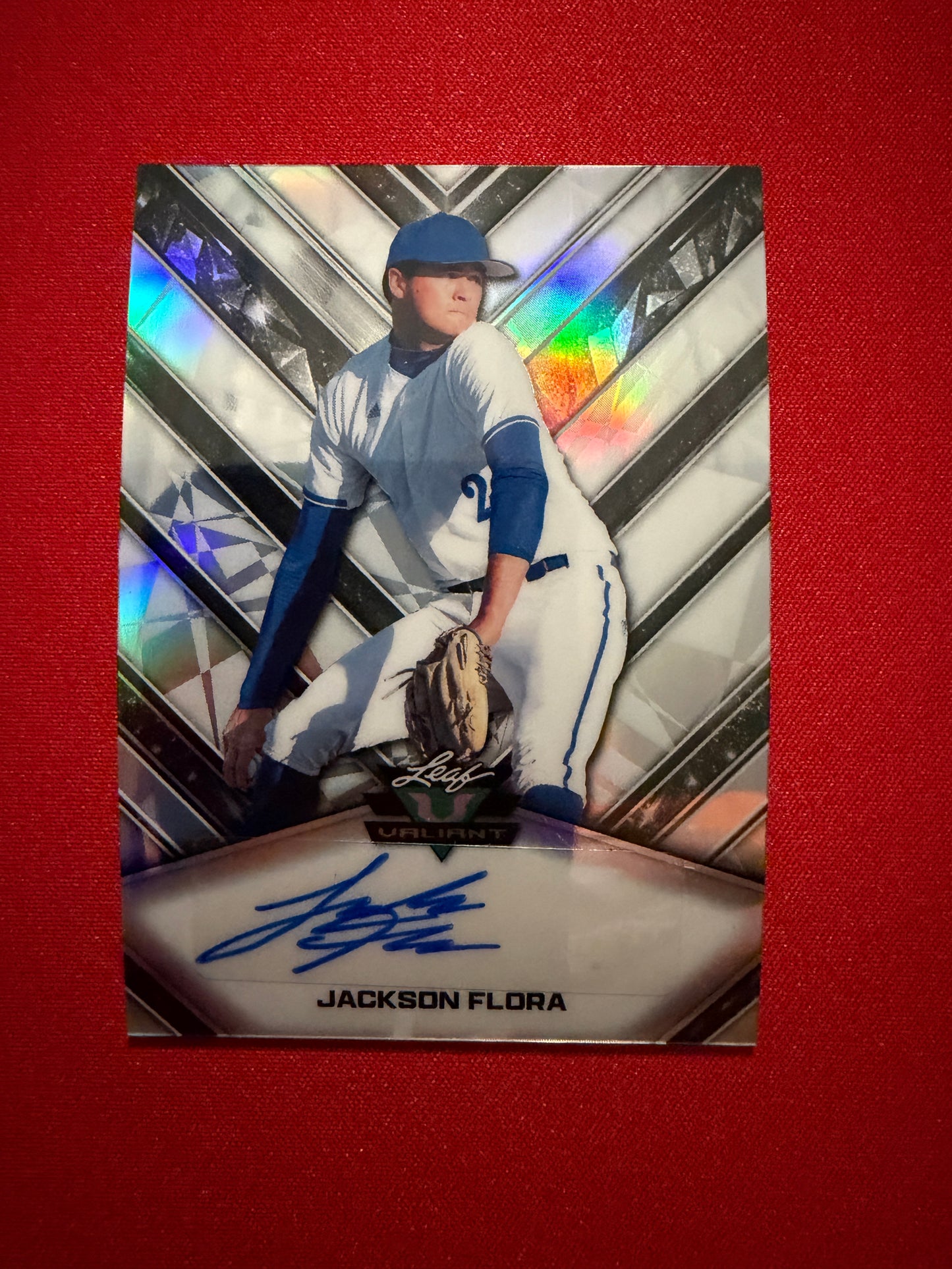 Jackson Flora 2026 Leaf Draft Edition Baseball Valiant Auto #VA-JF1
