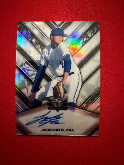 Jackson Flora 2026 Leaf Draft Edition Baseball Valiant Auto #VA-JF1