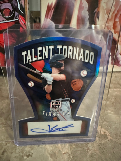 James Tibbs III 2026 Pro Set Talent Tornado Blue Die-Cut AUTO 3/5 Dodgers