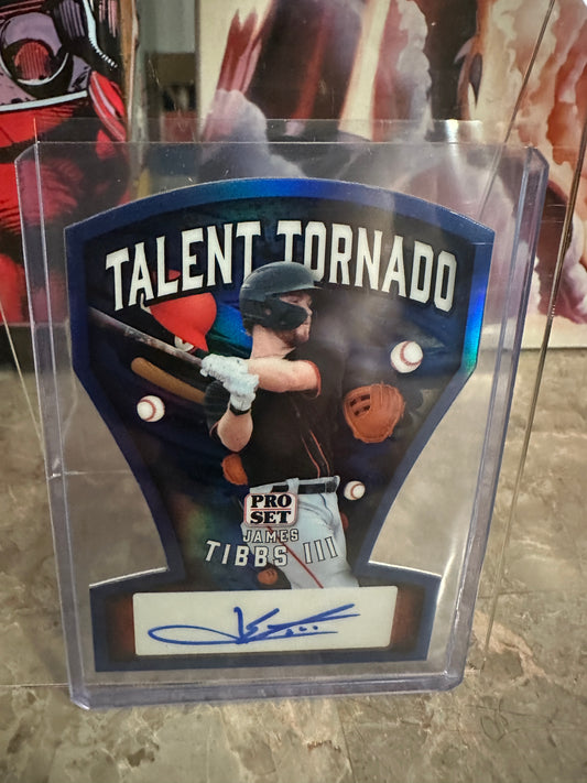 James Tibbs III 2026 Pro Set Talent Tornado Blue Die-Cut AUTO 3/5 Dodgers