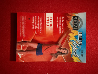 Makenzie Steele 2026 Leaf Metal Women Of Sport Right On Track Auto Black 1/1