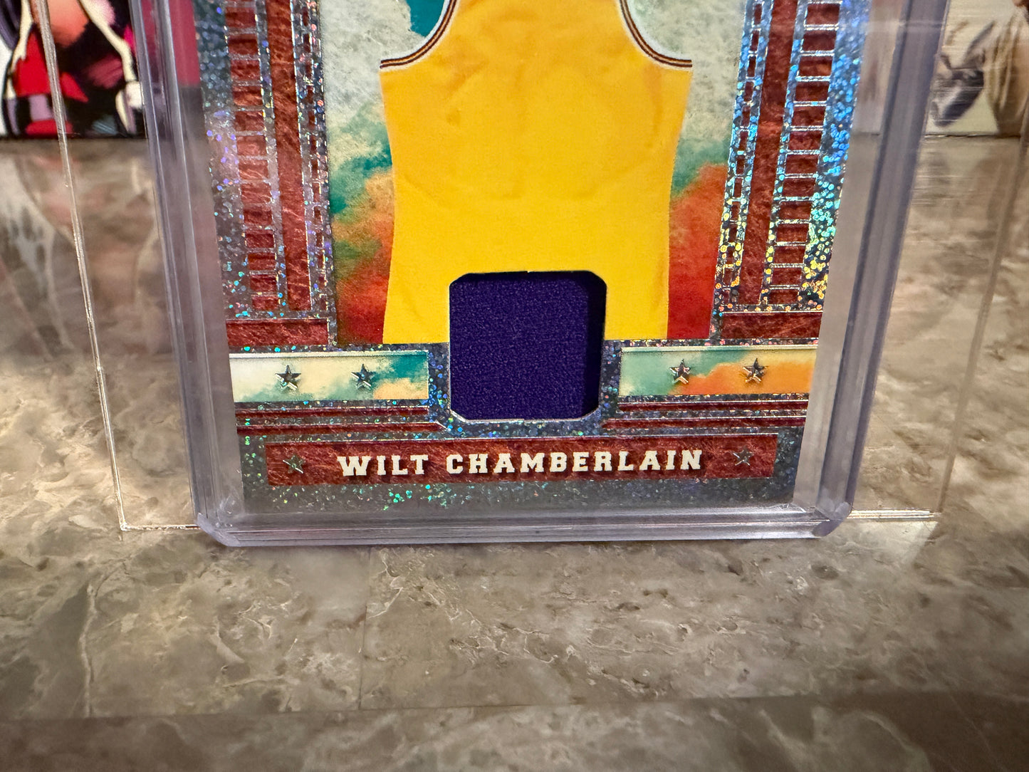 Wilt Chamberlain 2025 Leaf Glory of the Game Basketball Game Used Swatch Holo Dots /6