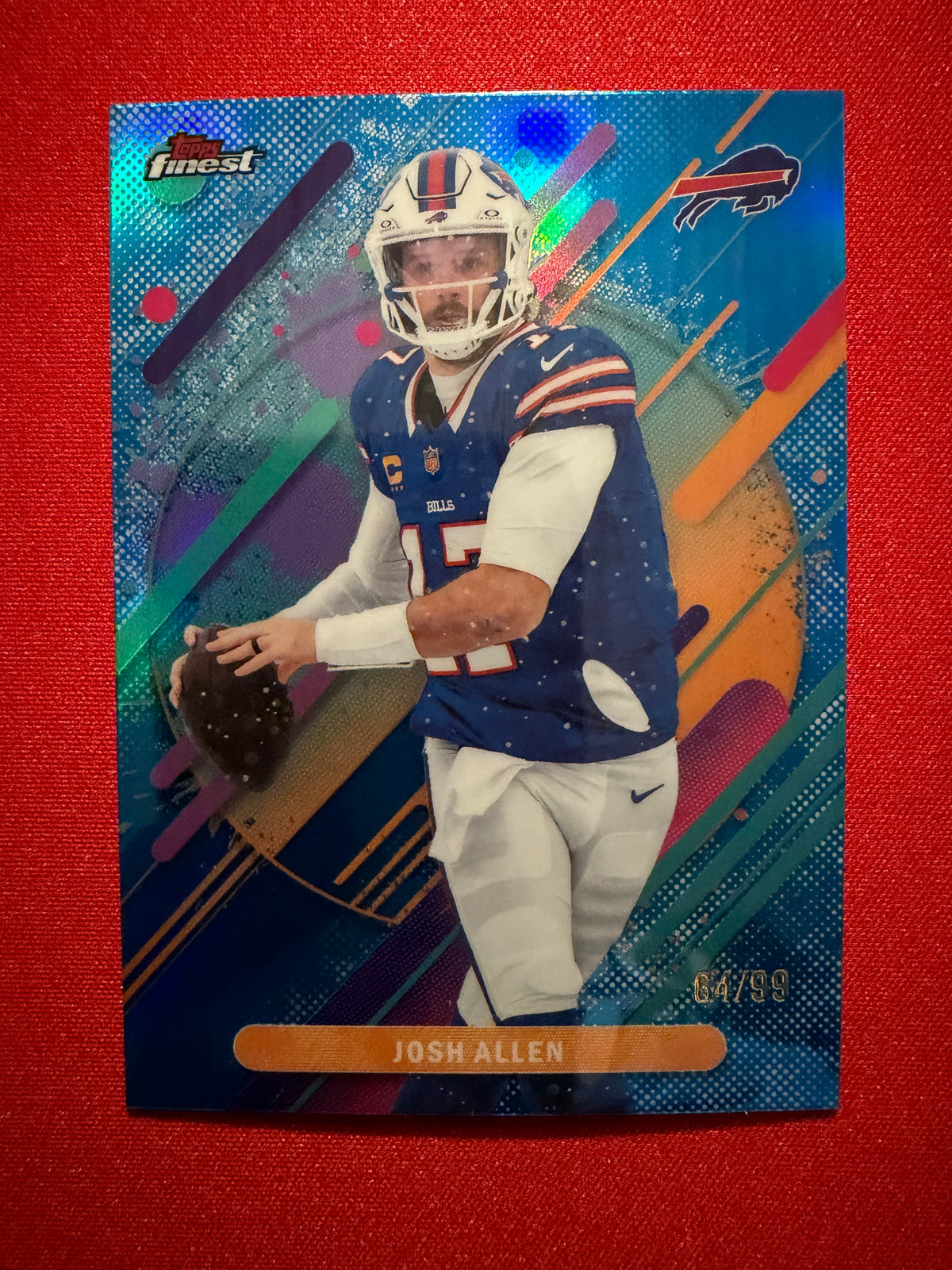 2025 Topps Finest Football Josh Allen Rare Blue /99 #226