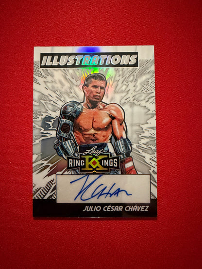 Julio Cesar Chavez 2026 Leaf Metal Ring Kings Illustrations Silver /10