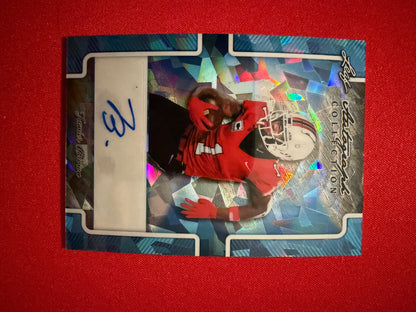 Jamier Brown 2026 Leaf Autograph Collection Base Platinum Cracked Ice Auto 1/1