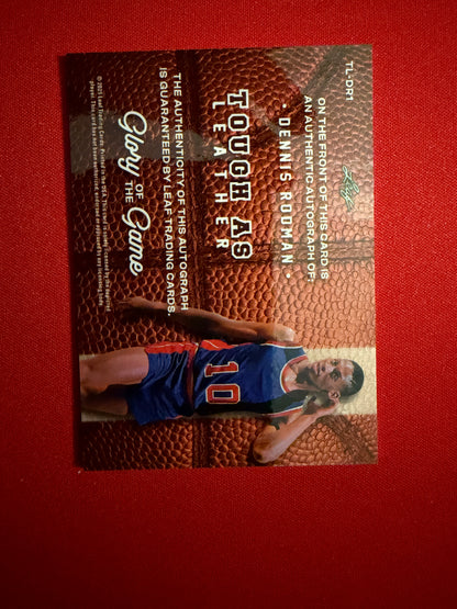 2025 Leaf Glory of the Game Basketball Tough as Leather Dennis Rodman Green Holo Signed Auto True 1/1