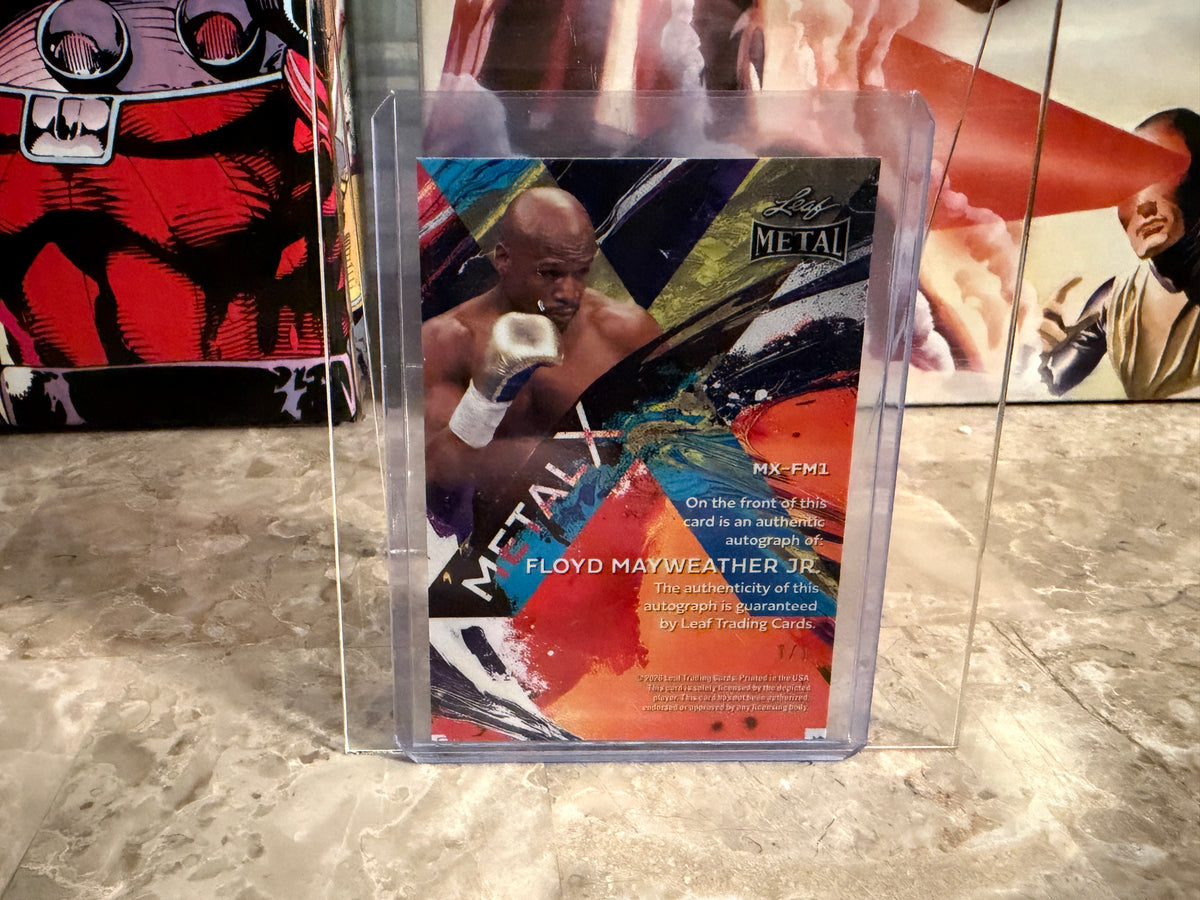Floyd Mayweather Jr. 2026 Leaf Metal Ring Kings Metal X Auto Silver 1/1