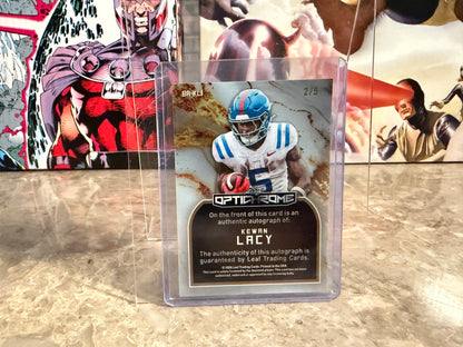 Kewan Lacy 2026 Leaf Optichrome Football Base Auto Snow Day /5