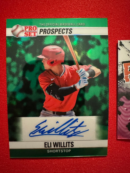 Eli Willits 2026 Pro Set Metal /2 Frenetic, /3 Green AUTO & /6 Lazer Lot - Nats
