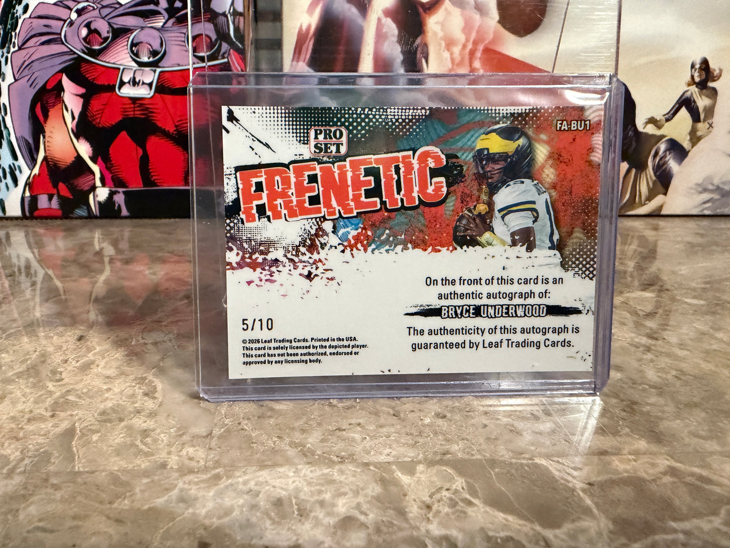 Bryce Underwood 2026 Leaf Pro Set Metal Football Frenetic Auto /10 Michigan