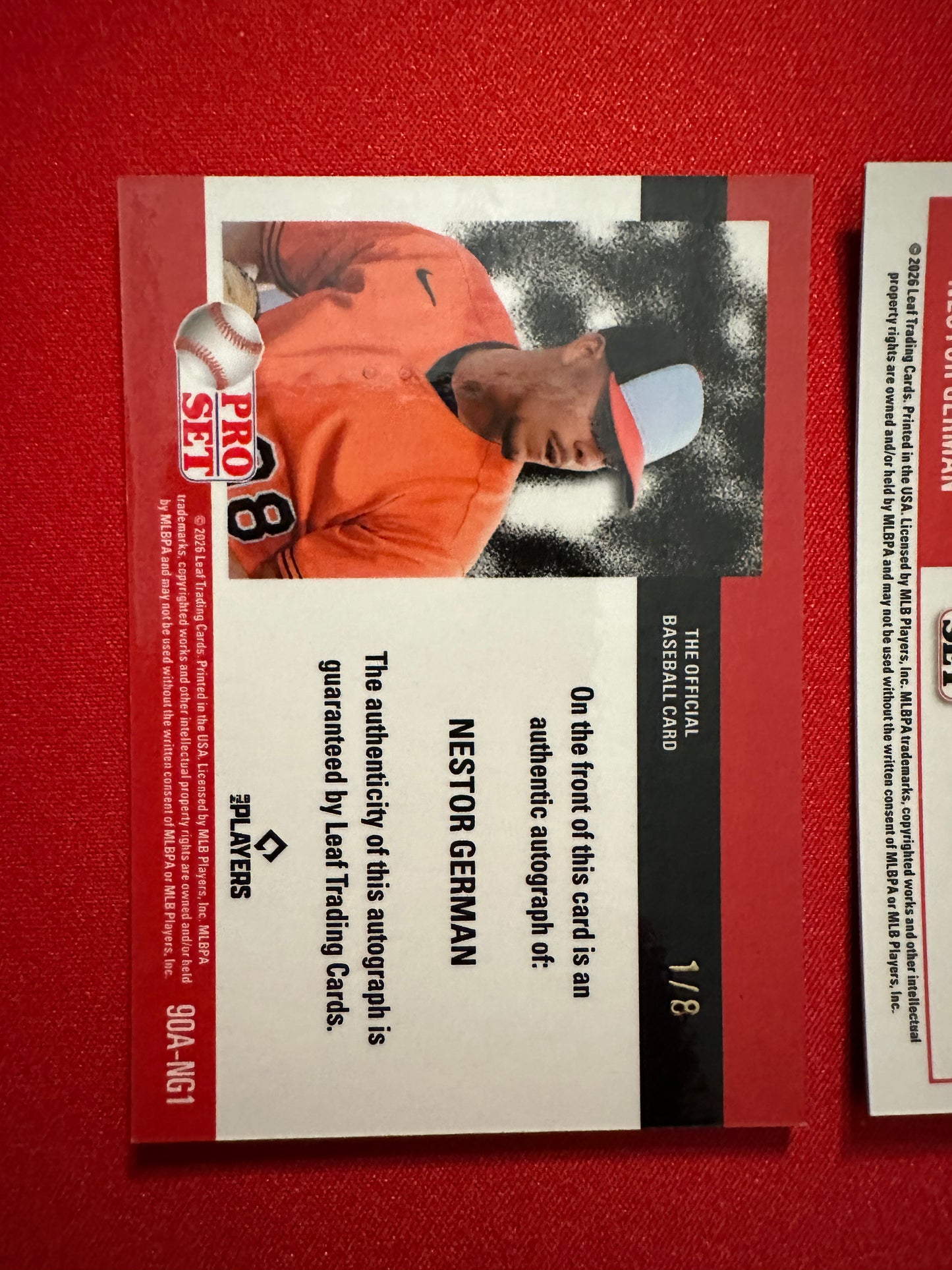 2026 Leaf Pro Set Baseball Nestor German Two-Card Prospect Lot