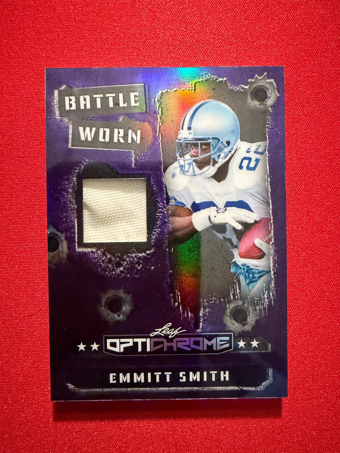2026 Leaf Optichrome Football Battle Worn Emmitt Smith Game-Used 7/7