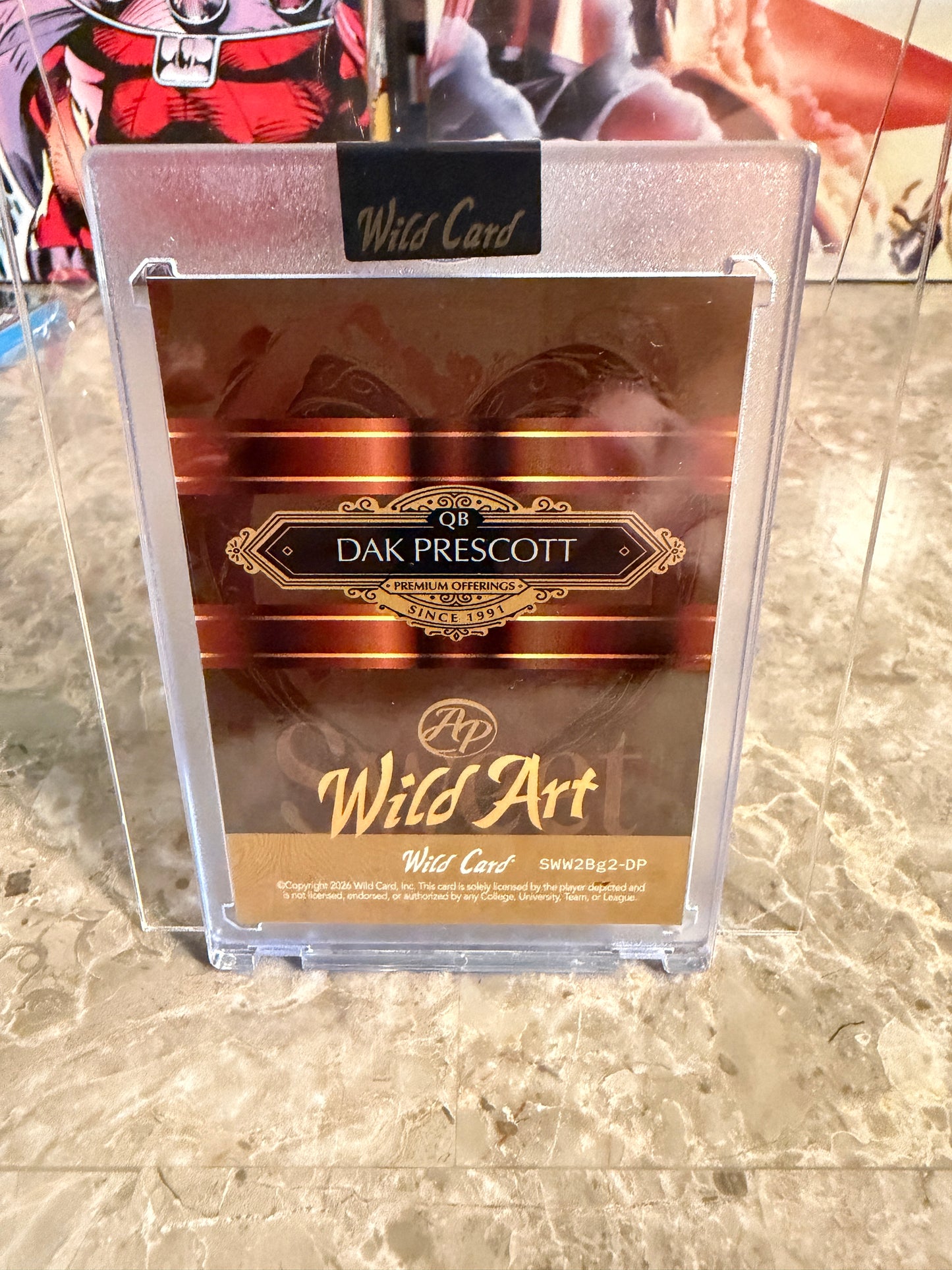 Dak Prescott 2026 Wild Card Wild Art 1/1 Color Match Artist Proof 2-Card Lot