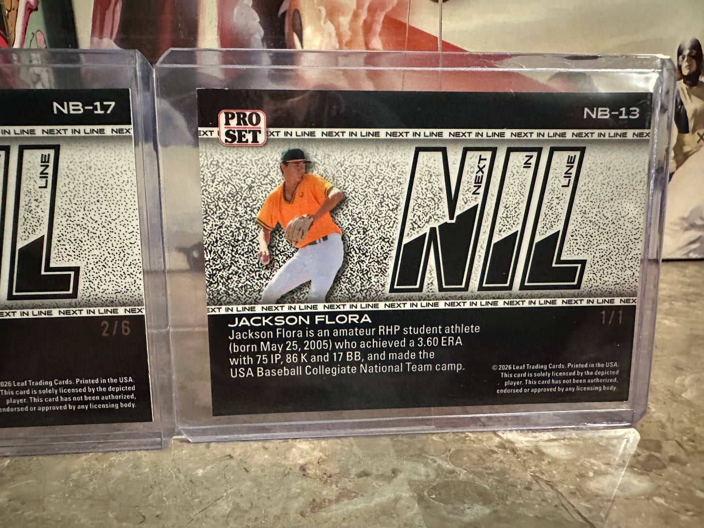 2026 Pro Set NIL Lot Justin Lebron /6 TWO 1/1s Flora Super Prismatic Appenzeller Gold