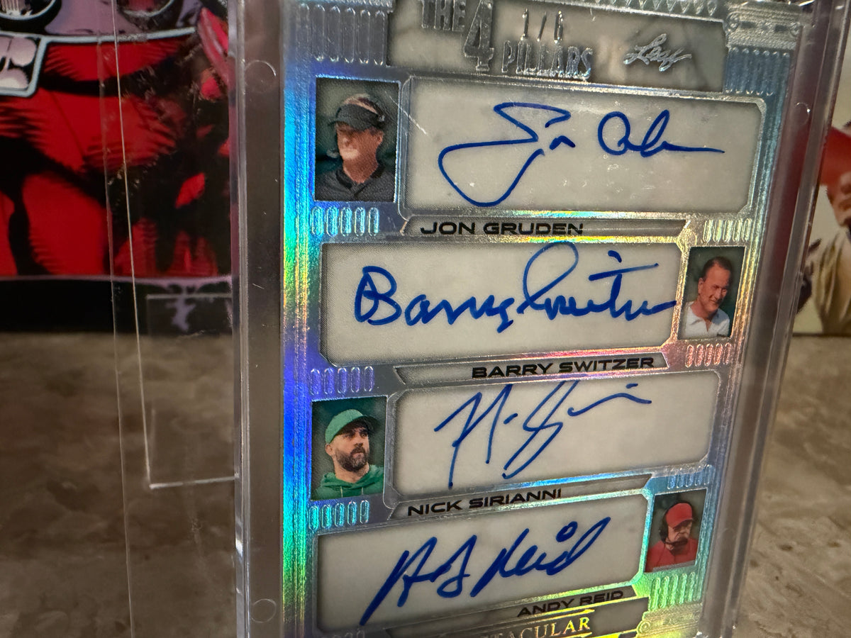 Gruden Switzer Sirianni Reid 2026 Leaf Spectacular Football Four 4 Pillars Auto /6