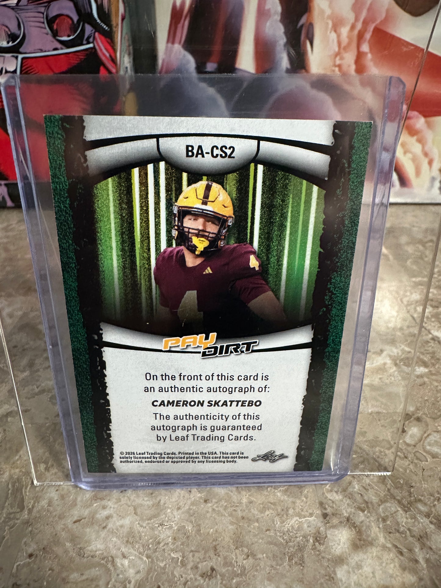 2026 Leaf Paydirt Cam Skattebo Pink Parallel Auto 16/30 Card BA-CS2