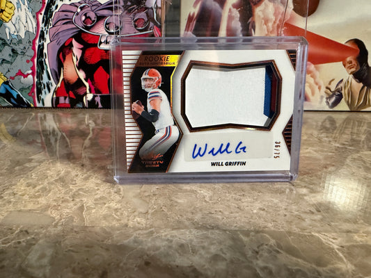 Will Griffin 2026 Leaf Trinity Rookie Auto Memo Multicolor Patch Bronze /75