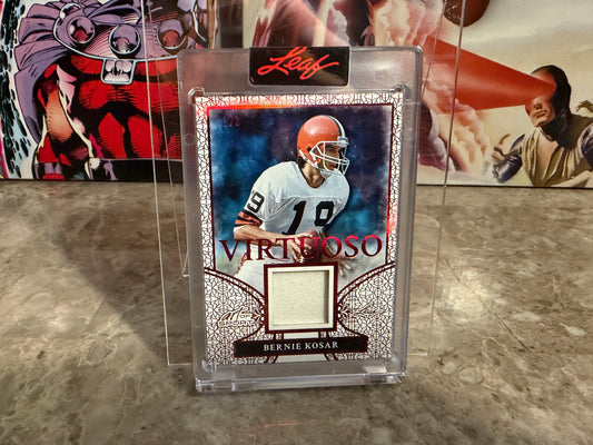 Bernie Kosar 2026 Leaf Art of Sport Virtuoso Red 1/3 Bookend