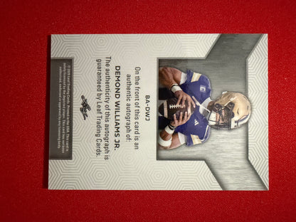 Demond Williams Jr. 2026 Leaf Trinity Football Base Auto Black Silver 1/1