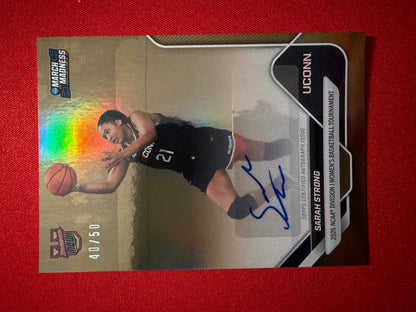 Sarah Strong 2026 Topps Bowman U Now March Madness Auto Gold Foil /50