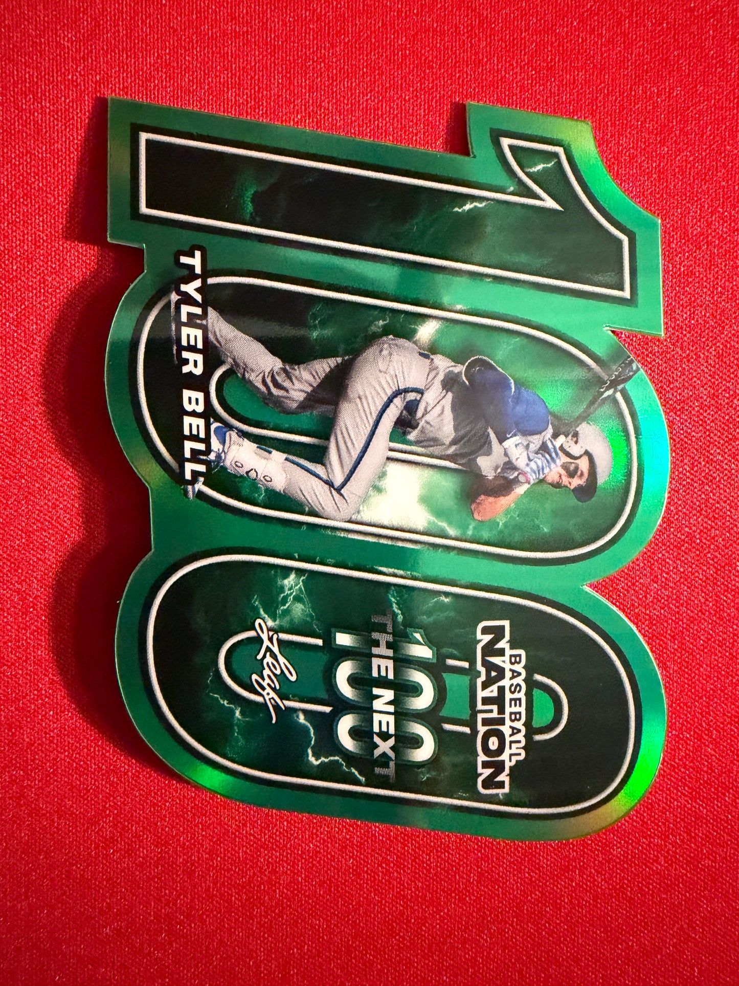 Tyler Bell 2026 Leaf Baseball Nation The Next 100 Green Prismatic /25