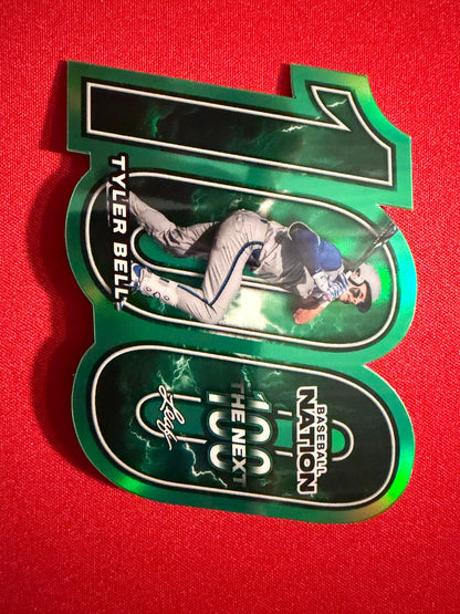 Tyler Bell 2026 Leaf Baseball Nation The Next 100 Green Prismatic /25