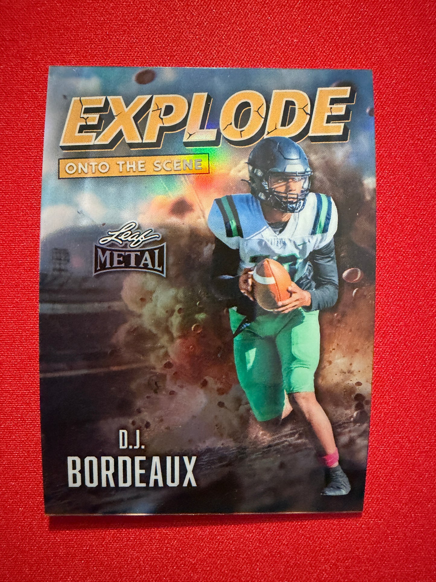 2026 Leaf Metal Football DJ Bordeaux Explode Onto Scene Gold 1/1