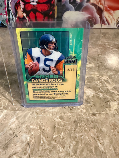 2026 Leaf Metal Football Vince Ferragamo Auto Armed & Dangerous Space Silver /12