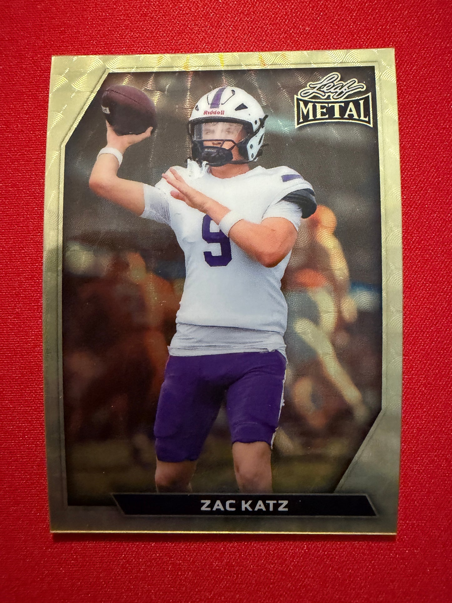 2026 Leaf Metal Football Zach Katz Metal X Gold Super Prismatic 1/1 2-Card Lot
