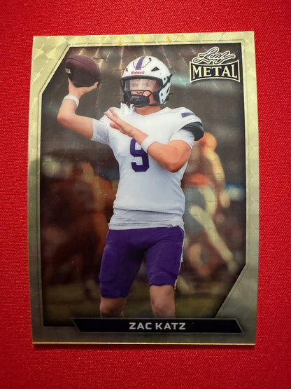 2026 Leaf Metal Football Zach Katz Metal X Gold Super Prismatic 1/1 2-Card Lot