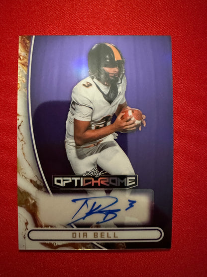 2026 Leaf Optichrome Football Dia Bell Base Autograph Purple Prismatic /7