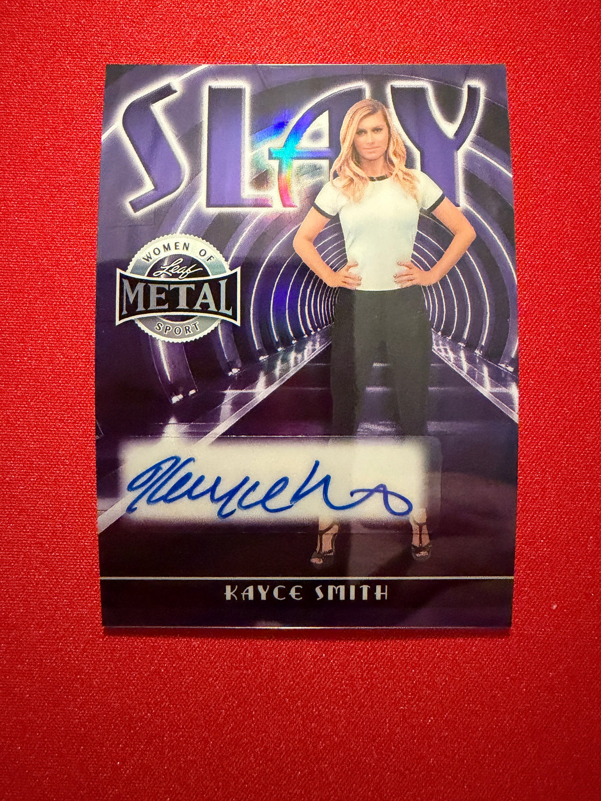 Kayce Smith 2026 Leaf Metal Women Of Sport Slay Auto Purple /7