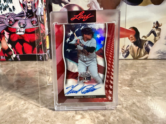 Miguel Cabrera 2026 Leaf Metal Independence Day Base American Flag Auto /2