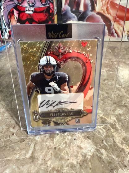 Eli Stowers 2026 Wild Card Wild Art 1/1 Gold Vinyl Auto 2-Card Lot