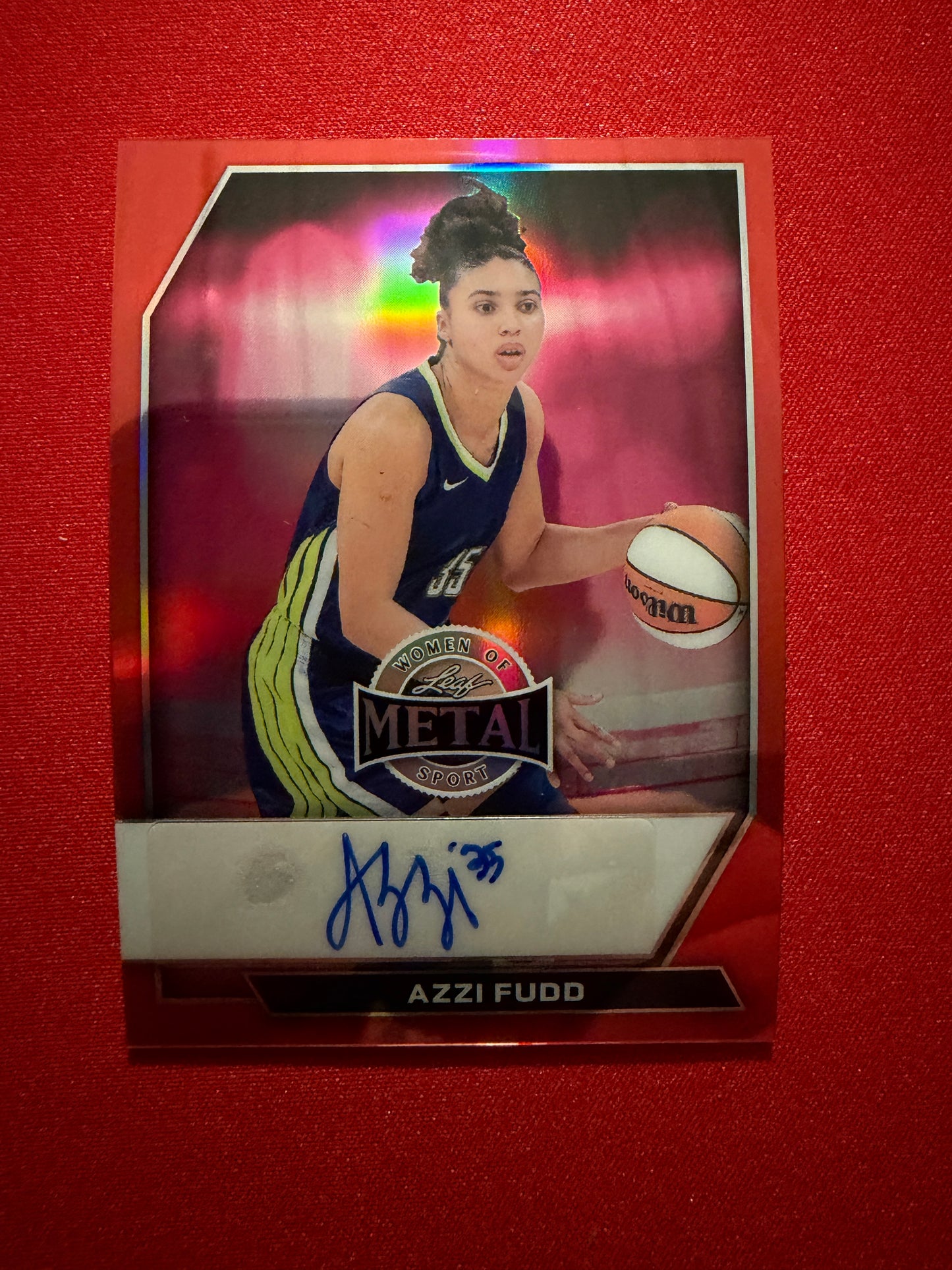 Azzi Fudd 2026 Leaf Women of Sport Base Auto Red Prismatic /3
