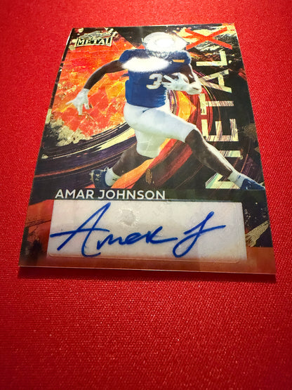2026 Leaf Metal Amar Johnson Auto Metal X Red Flood Super Prismatic 1/1